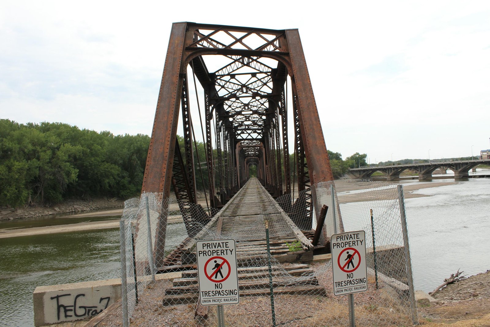 Looking west